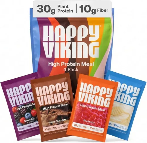Vista 15 de Happy Viking Berry Parfait - Proteína vegetal en polvo, creada por Venus Williams, 0.71 onzas de proteína, baja en carbohidratos, keto, vegano, sin
