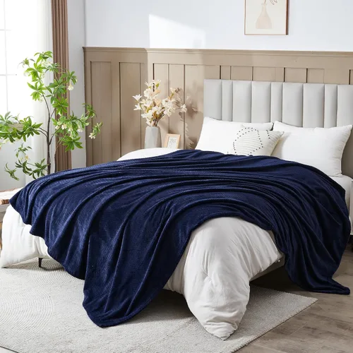 Vista 38 de NEWCOSPLAY Manta de Tiro Súper Suave Aqua Franela Sedosa Premium Fleece con Patrón de Hojas Ligera Manta de Cama para Uso en Todas las Estaciones