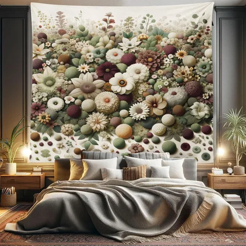 Vista 20 de Ambesonne Tapiz de hongos, atmósfera psicodélica, escena astral estrellada con motivos orientales trippy, decoración de tela para colgar en la pared