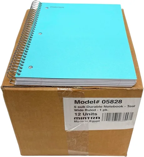 Vista 45 de Mintra Office Cuadernos de Espiral Duraderos, 5 Materias (Hielo Ártico, Rayado Universitario 1pk)