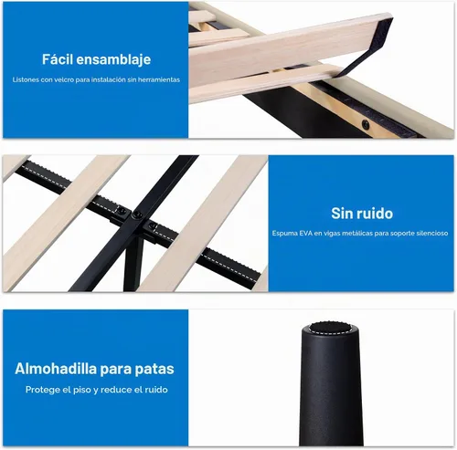 Vista 6 de GOLDORO Marco de cama abatible tamaño Queen, cabecera tapizada vertical con botones en forma de ala, soporte de listones de madera, no necesita Beige