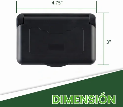 Vista 4 de RVGUARD Cubierta de receptáculo resistente a la intemperie con muelle para RV en negro (incluye receptáculo)