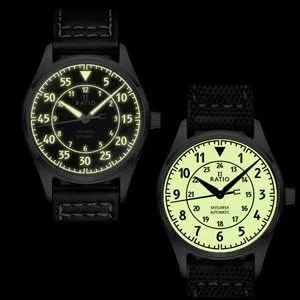 Vista 6 de RATIO Pilot Style Watches Analog Japanese Automatic 200M Water Resistant Casual Formal Wear Watch for Men