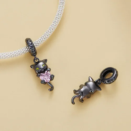 Vista 98 de Abalorios de plata de ley para pulseras, collares, familia para siempre, circonita cúbica, regalo de joyería para mujeres