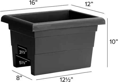 Vista 3 de Root & Vessel Jardinera Countryside Rail, Negro, 16