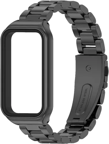 Vista 2 de Correa de repuesto de metal para Amazfit Band 7, compatible con Amazfit 7 Fitness Tracker