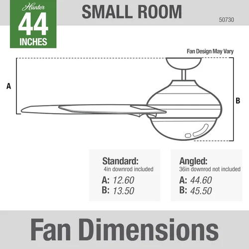 Vista 7 de Hunter Fan Company 50730 Crescent Falls Ventilador de techo, 44, galvanizado