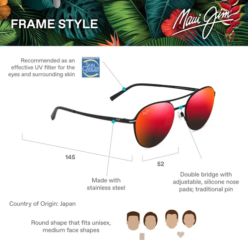 Vista 6 de Maui Jim Gafas de sol redondas Half Moon