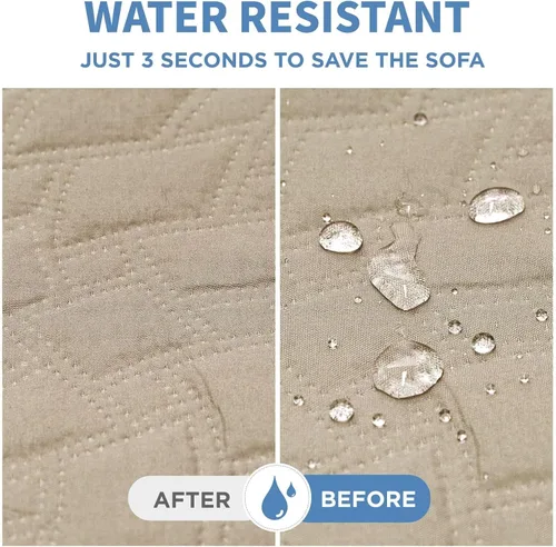 Vista 3 de CUCRAF Funda acolchada antideslizante para sofá, resistente al agua, protector de muebles para sofá de 1 cojín, apto para mascotas, funda de sofá