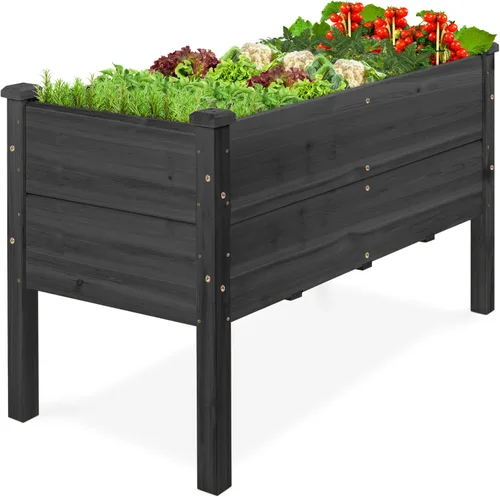 Vista 21 de Best Choice Products Cama de jardín elevada de 48 x 24 x 30 pulgadas con profundidad extra profunda de 16 pulgadas, soporte para maceta de madera
