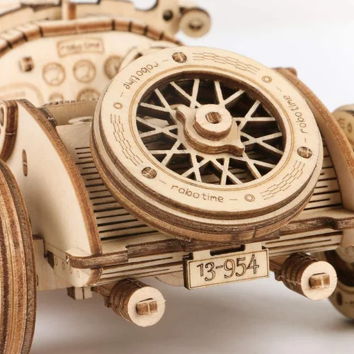 Vista 7 de ROKR Rompecabezas de madera 3D para adultos, modelo de coche mecánico, kit de vehículos de construcción de bricolaje, juguetes para rompecabezas