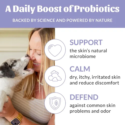 Vista 4 de Skout's Honor Spray probiótico para patas para perros, certificado para microbiomas, sin alcohol, sin fragancia y sin medicamentos, apoya la piel