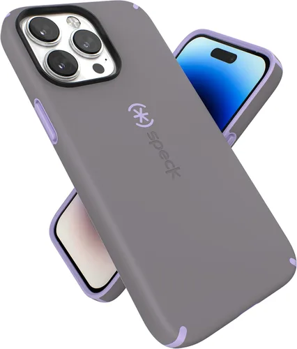 Vista 10 de Speck Funda para iPhone 14 Pro Max, protección contra caídas, resistente a los arañazos, diseñada para MagSafe con revestimiento suave al tacto