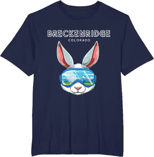 Vista 56 de Breckenridge Colorado USA - Camiseta de esquí y snowboard de conejo, Negro, S