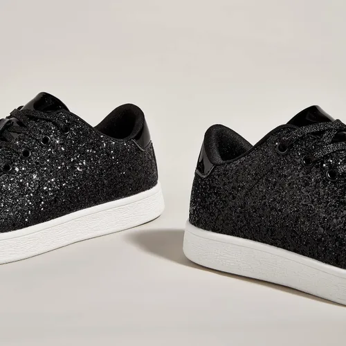 Vista 5 de LUCKY STEP - Tenis de moda para mujer, con brillantina y cordones
