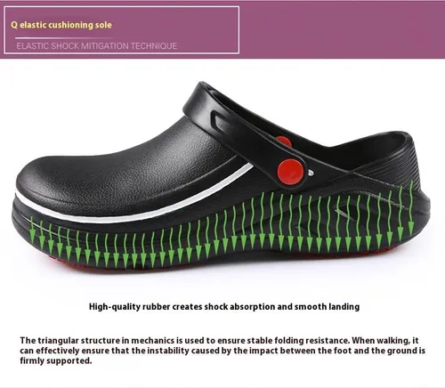 Vista 4 de Zapatos de trabajo antideslizantes para hombre y mujer - Enfermería - Zapatos de chef - Enfermeras - Zuecos para el trabajo - Impermeable