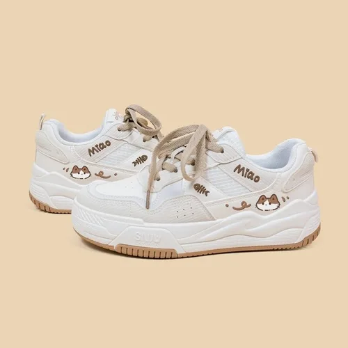 Vista 6 de Bobo's House Zapatos para mujer Kawaii Miao Miao Kitty Zapatillas de deporte de moda Zapatos para caminar Mujeres Kawaii Accesorios Zapato blanco
