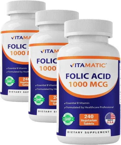 Vista 10 de Vitamatic Ácido fólico 1000 mcg (1 mg), 240 tabletas vegetarianas