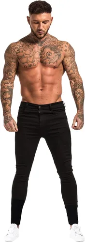Vista 4 de GINGTTO - Jeans rasgados, elásticos y ajustados para hombre