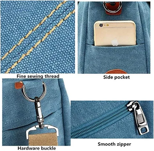 Vista 3 de Bolsos de lona para mujer, bolsos de mano estilo hobo a granel, estilo vintage, retro, casual