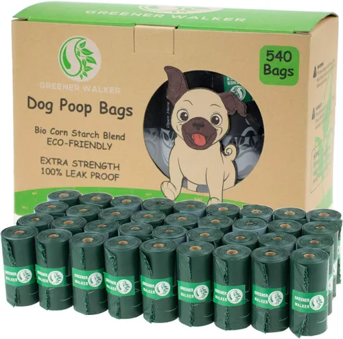 Vista 7 de GREENER WALKER Bolsas de basura para perros, 540 bolsas extragruesas, fuertes, 100% a prueba de fugas (marrón)