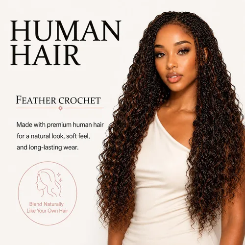 Vista 58 de Human Braiding Hair for Boho Braids 20inch Curly Wave Bulk Bundles 1B (A)1B