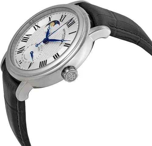 Vista 2 de RAYMOND WEIL Reloj Maestro con esfera plateada 2839-STC-00659 para hombre, Negro -, Mecánico