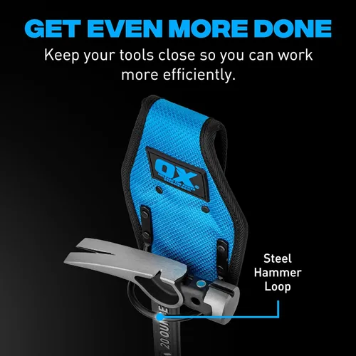 Vista 4 de OX Tools Pro Dynamic Nylon Tool Belt Accessories – UV & Water Resistant Holders and Pouches for Drill, Hammer, Knife, Tape Measure & Phone