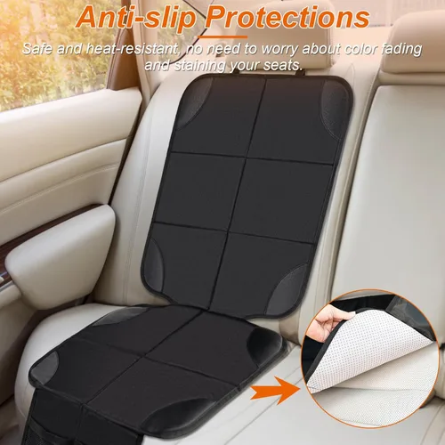Vista 2 de Husfunov - Protector de asiento de auto, paquete de 2 unidades de almohadilla para asiento de auto, con el acolchado más grueso y respaldo