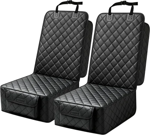 Vista 10 de PETICON Funda impermeable para asiento delantero de automóvil, 2 unidades Negro