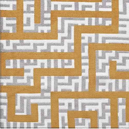 Vista 4 de Modway Nahia - Alfombra geométrica de laberinto de 5 x 8 pies, color marfil, gris claro y amarillo plátano