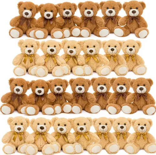 Vista 22 de MorisMos 10 Osos de Peluche a Granel para Baby Shower, Osos de Peluche Lindos de 14 Pulgadas Animales de Peluche de Felpa, Pequeños Osos de Peluche