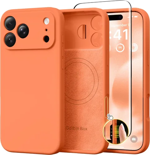 Vista 36 de GolbinBox Funda magnética para iPhone 17, compatible con MagSafe, cubierta de silicona integrada para control de cámara, funda de silicona líquida a