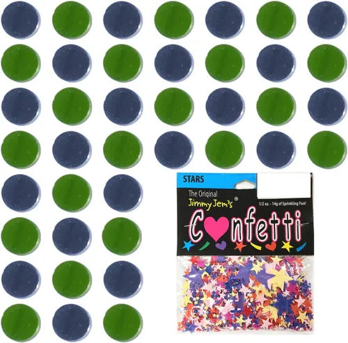 Vista 23 de Confetti Circle 1/4" Negro, Azul Marino Combo - 2 bolsas de media onza (1 oz) (8550/9971)