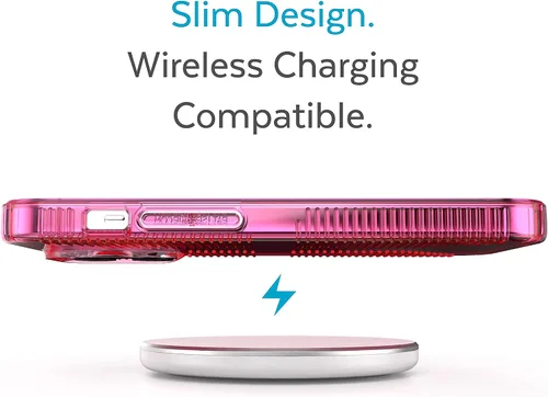 Vista 8 de Speck Funda transparente para iPhone 14 Pro - Protección delgada contra caídas, resistente a los arañazos y antiamarilleamiento con agarre