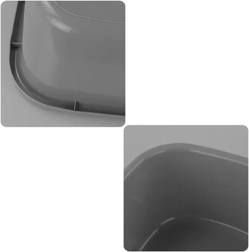 Vista 4 de Paquete de 2 platos grises de 18 cuartos de galón de plástico para lavabo grande