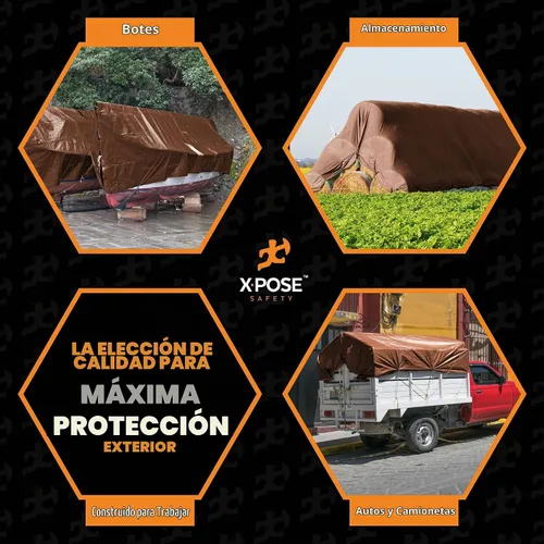 Vista 2 de Xpose Safety - Lona protectora de polietileno de 4 x 20 pies, 16 mil o 0.4mm de grosor, resistente y reforzada para evitar desgarros, resistente a