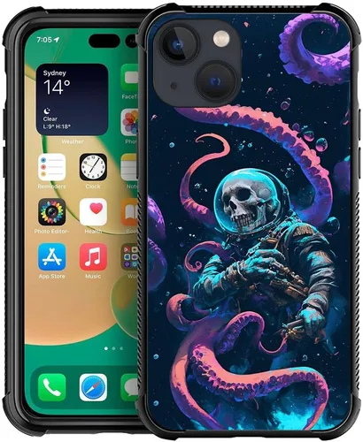 Vista 11 de Compatible con iPhone 13 Mini, diseño de H Art Cat Pattern, H Funda protectora de TPU resistente a arañazos y golpes para iPhone 13 Mini de 5.4