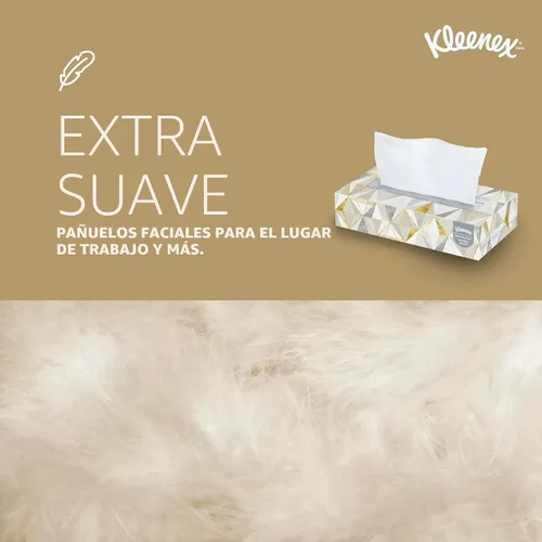 Vista 6 de Kleenex Pañuelo facial profesional, a granel (03076), 2 capas, blanco, cajas de pañuelos faciales planas para negocios, estuche de conveniencia