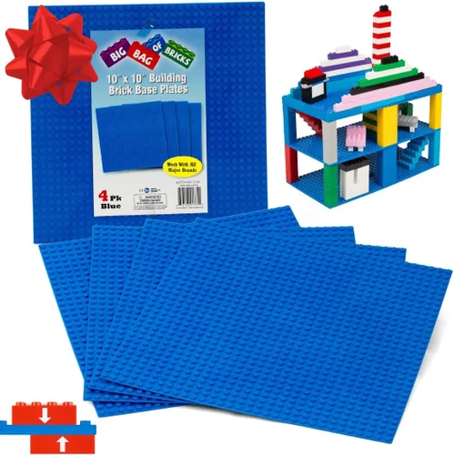 Vista 6 de Placas base clásicas para ladrillos de construcción, placas azules de 10 x
