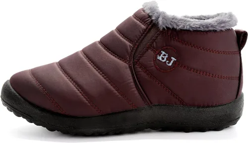 Vista 2 de VYKF Botas de nieve para mujer Botines de invierno cálidos con forro de piel antideslizantes Botas de tobillo para exteriores Botas cómodas
