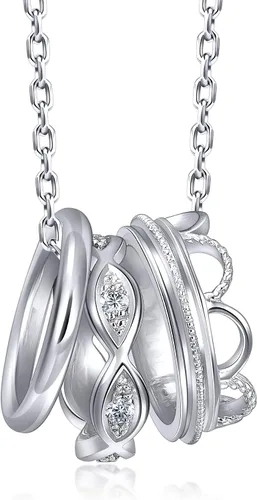 Vista 2 de CHOW SANG SANG 950 platino 0034 quilates color D-K claridad IF-VS2 collar de aro de diamante para mujer 92325N 185 pulgadas 185in Metal Diamante