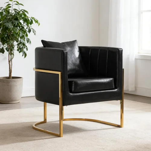 Vista 19 de X-VOLSPORT Silla decorativa de terciopelo, moderna, con forma de barril, para sala de estar/dormitorio/recepción de invitados, sillón de club