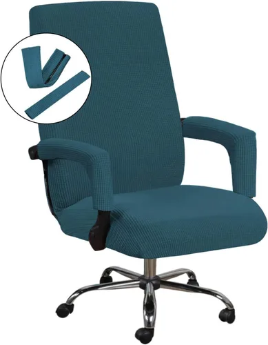Vista 14 de H.VERSAILTEX Fundas para silla de oficina en casa, fundas elásticas para silla de escritorio de computadora, respaldo medio y alto, universal, funda