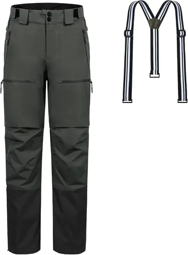 Vista 2 de Pioneer Camp Pantalones de esquí para hombre, pantalones de snowboard aislados, impermeables, pantalones de nieve para hombre, con peto desmontable