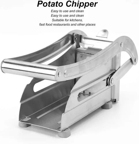 Vista 4 de Cortador de papas fritas Cuchillas de acero inoxidable Cortador manual de verduras para papas, zanahorias, pepinos, máquina de corte de papas