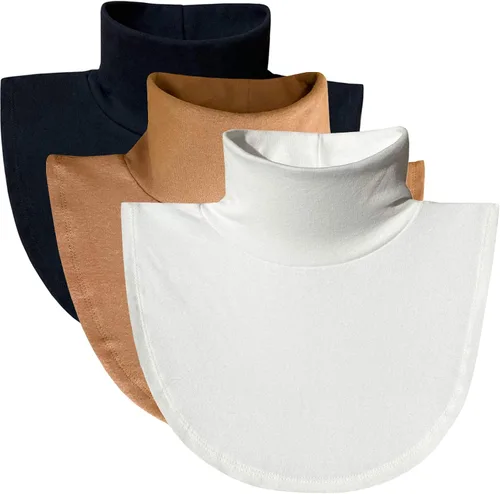 Vista 10 de ZESLMG Cuello de tortuga desmontable para mujer de Dickies, cuello alto simulado de medio algodón
