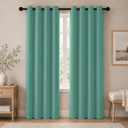 Vista 83 de Cortinas de oscurecimiento de habitación de 45 pulgadas de largo para dormitorio y sala de estar, cortinas térmicas aislantes con ojales