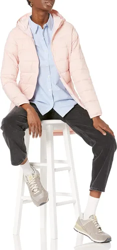Vista 78 de Amazon Essentials - Abrigo acolchado, ligero y resistente al agua con capucha para mujer, disponible en talla extragrande