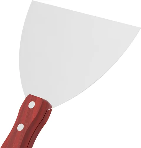 Vista 3 de Cuchillo de masilla, herramienta raspadora de acero inoxidable de 6 pulgadas, cuchillos de metal con mango de madera para paneles de yeso